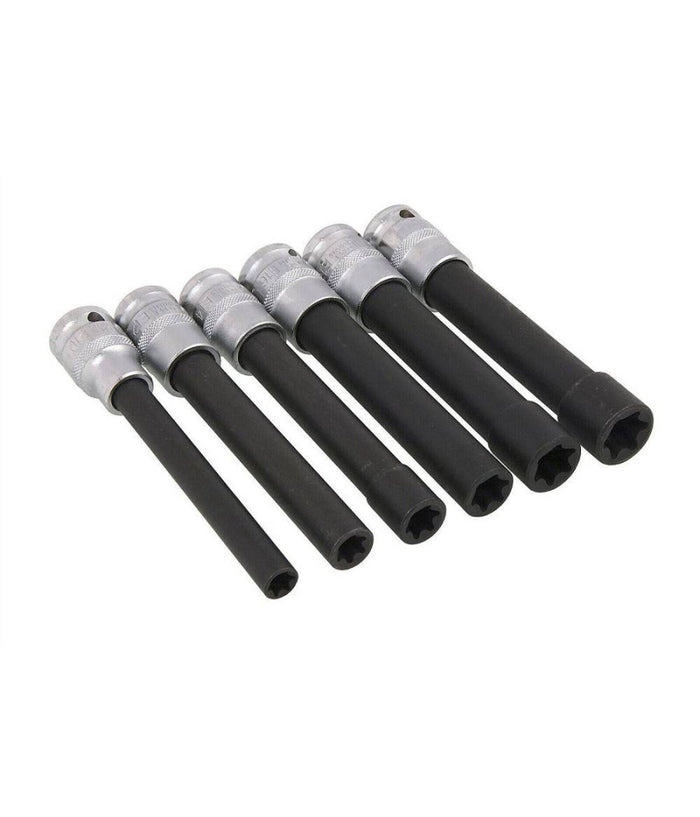 Bussola Chiavi Torx Femmina Set Lunghi E10-e20 Testa Cilindro Attacco 1/2 Quadro         