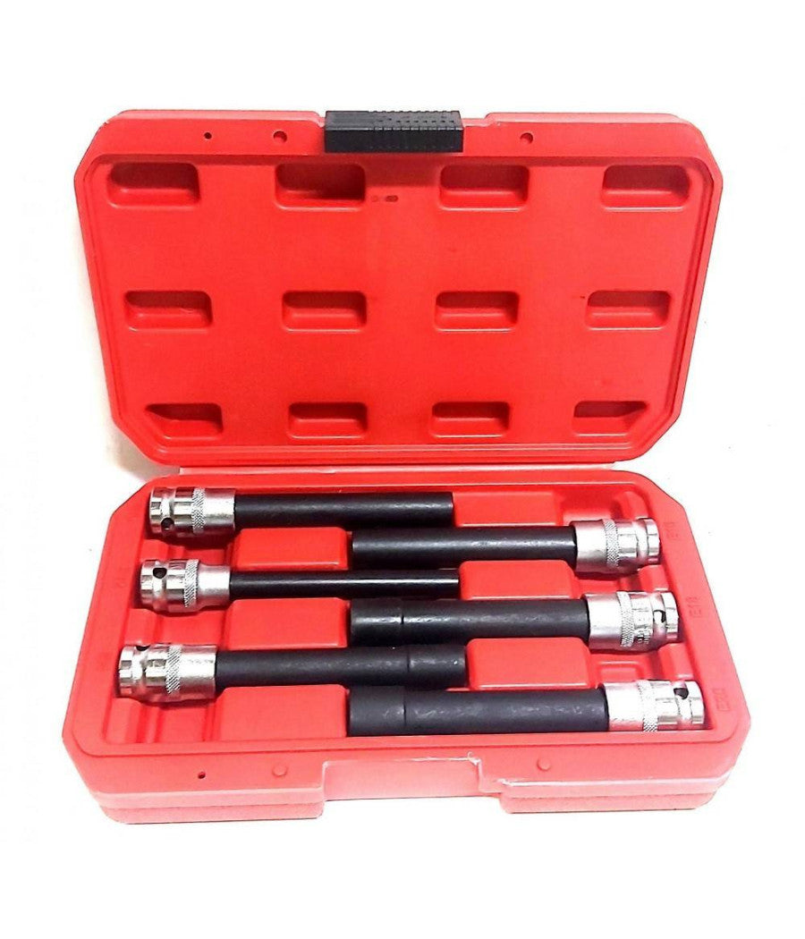 Bussola Chiavi Torx Femmina Set Lunghi E10-e20 Testa Cilindro Attacco 1/2 Quadro         