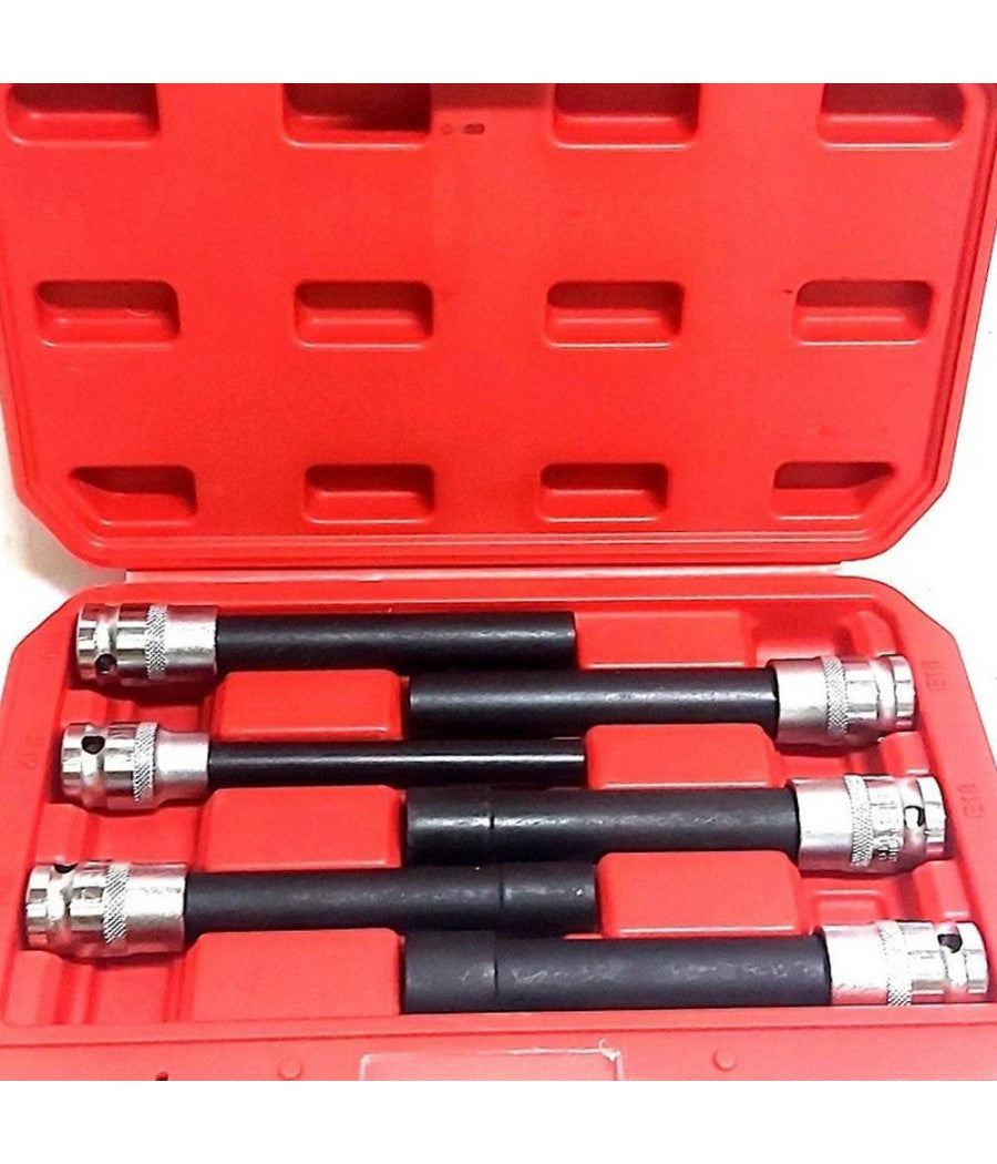 Bussola Chiavi Torx Femmina Set Lunghi E10-e20 Testa Cilindro Attacco 1/2 Quadro         