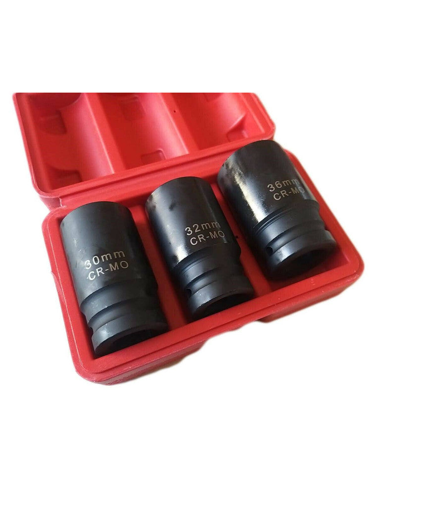 Bussole Boccole Per Pistola Avvitatore Pneumatico Set 3 Pz 3/4" Da 30 A 36mm         