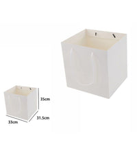 Busta Buste Borsa Da Regalo Bianca 33 X 31,5 X 35 Cm Con Manici In Corda 69248         