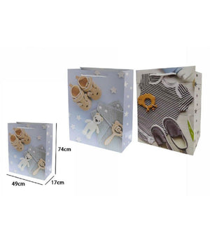 Busta Buste Borsa Regalo Compleanno Nascita Maschio 74x49x17 Cm 69982 2 Modelli         