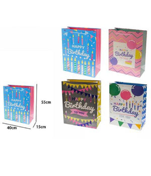 Busta Buste Da Regalo Happy Birthday Compleanno 55x40x15 Cm 69972 Vari Modelli         