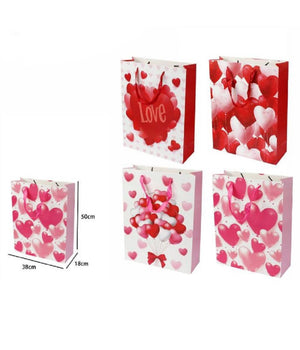 Busta Da Regalo Per San Valentino Cuori 38 X 50 X 18 Cm 71094 Modelli Assortiti         