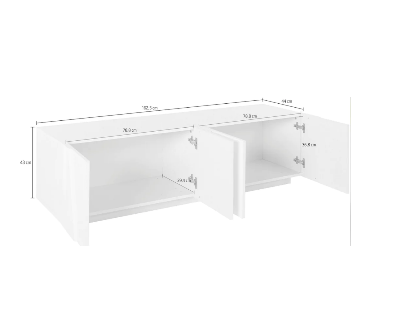  Mobile porta Tv a 4 ante con disegni geometrici in finitura Ardesia  ZTCA70343869 
