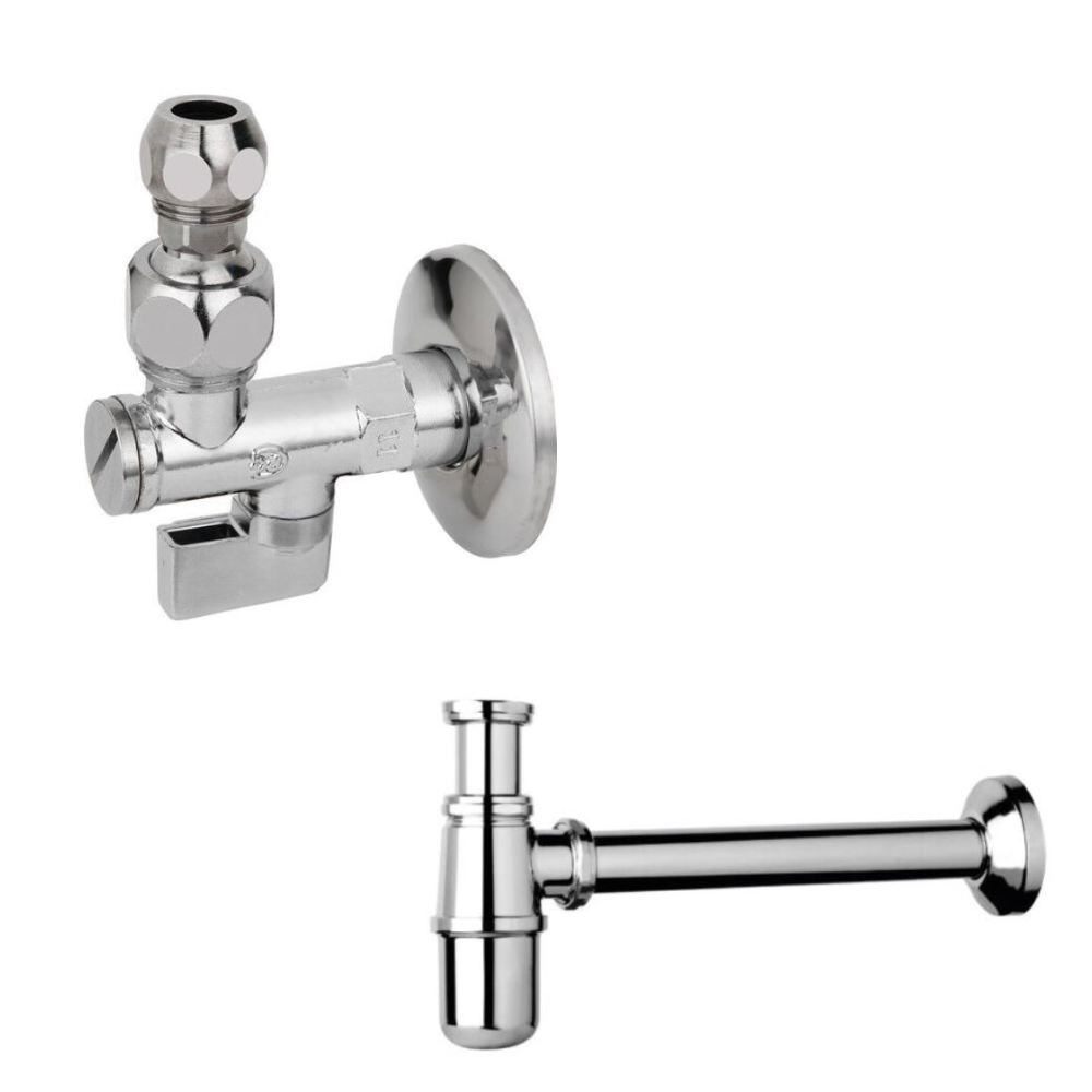 Rubinetto sottolavabo sfera filtro cromato completo sifone