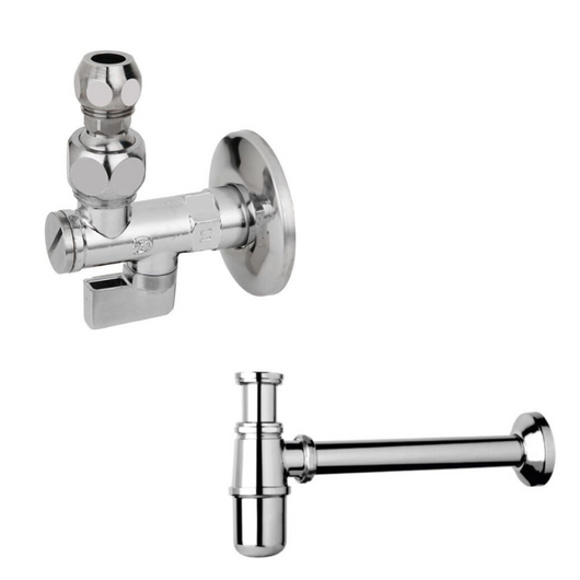 Rubinetto sottolavabo sfera filtro cromato completo sifone