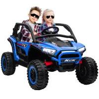 Macchina Elettrica per Bambini 3-8 Anni 24V con Guida Manuale e Telecomando, Velocità 5-7km/h, Blu
