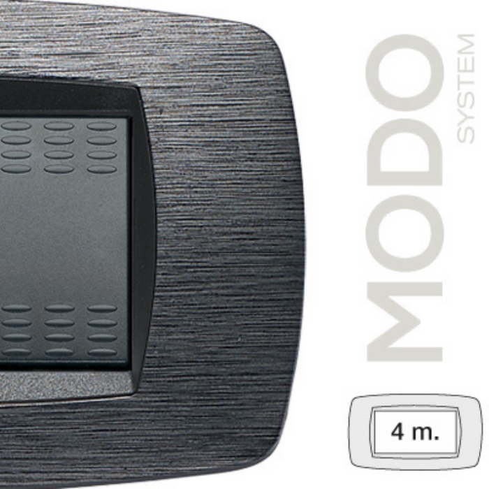 Master modo placca satinato grigio compatibili con supporti master modo *** numero posti 4 posti, confezione 1