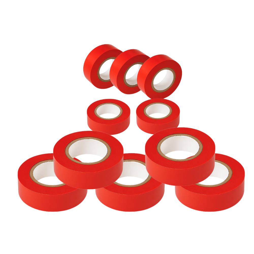 Kit nastro isolante in pvc autoestinguente multicolore per impianti sicuri *** colore rosso, dimensioni 15 mm x 10 mt...