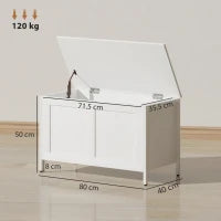 Baule Contenitore da 95 L con Coperchio e Cerniera di Sicurezza 80x40x50 cm Bianco Venato