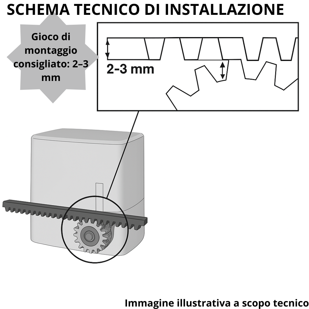 Cremagliera vds 216/1 nylon rinforzato per cancelli scorrevoli automatizzati