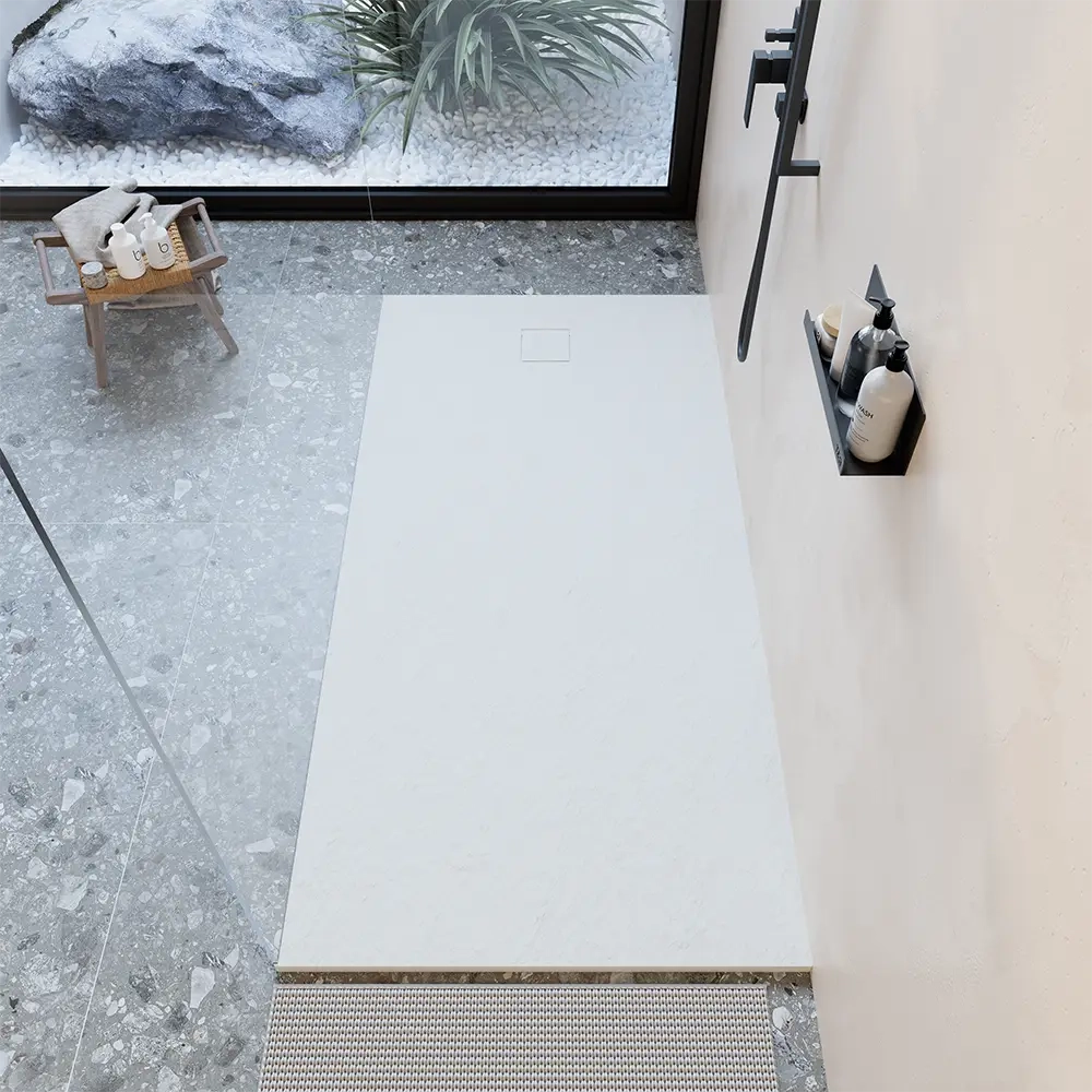 Piatto doccia 90x180 cm colore bianco effetto pietra | Samos