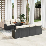 Set Divano da Giardino con archiviazione 8 pcs Nero Poly Rattan 3358280