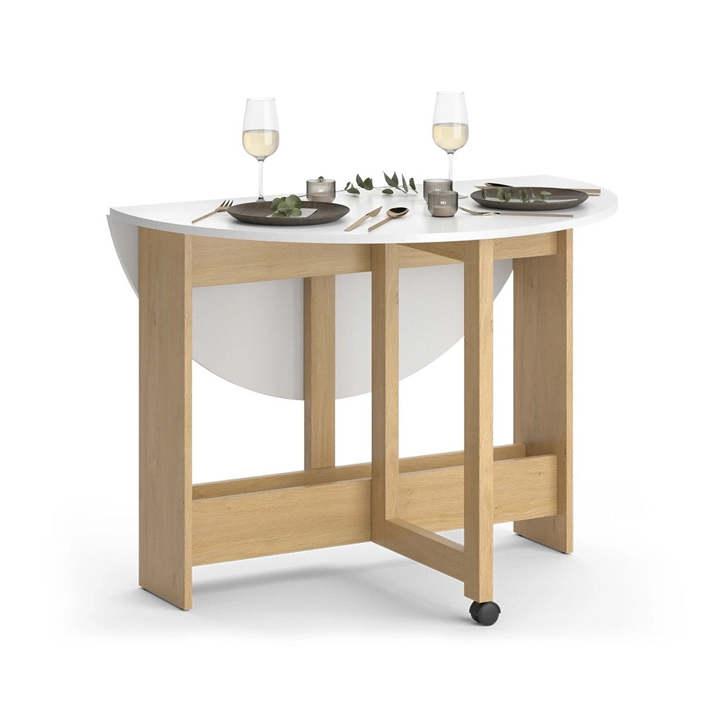 Vicco Tavolo da pranzo Quercia dorata/bianco 100 x 100 cm Pieghevole