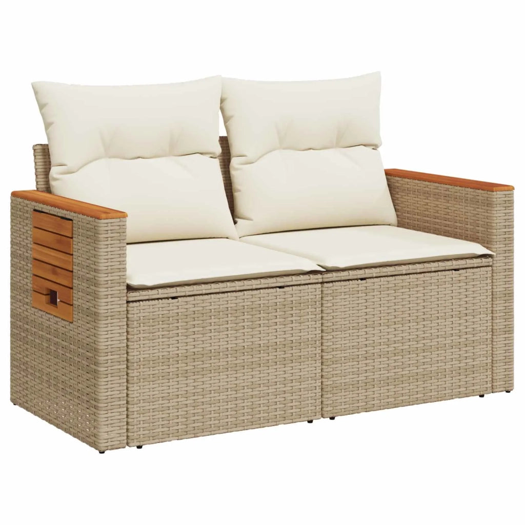 Set di divani 6 pz Beige e Bianco Crema 3447678