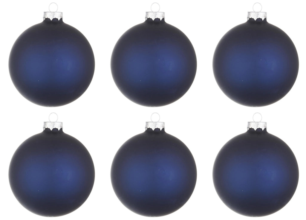 Palline di Natale in Vetro Blu Opaco Addobbi Decorazioni Natalizie Albero Diametro: 80 mm