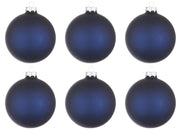 Palline di Natale in Vetro Blu Opaco Addobbi Decorazioni Natalizie Albero Diametro: 80 mm