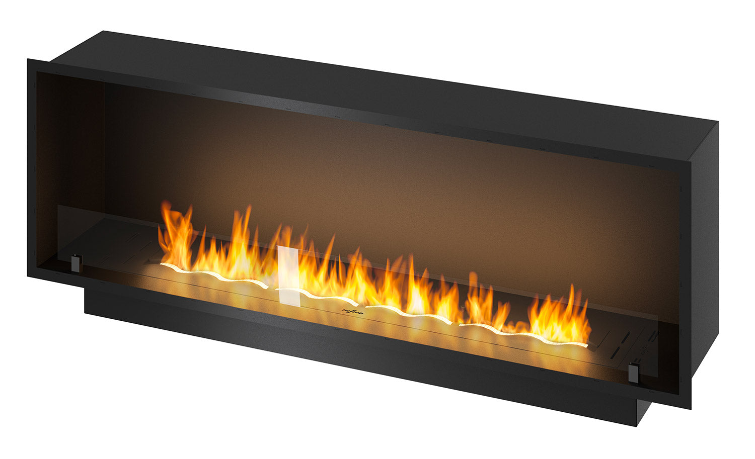 Camino a Bioetanolo da Incasso 154,4x59,4x30 cm Inside 1500 Slim Nero con Vetro