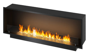 Camino a Bioetanolo da Incasso 154,4x59,4x30 cm Inside 1500 Slim Nero con Vetro