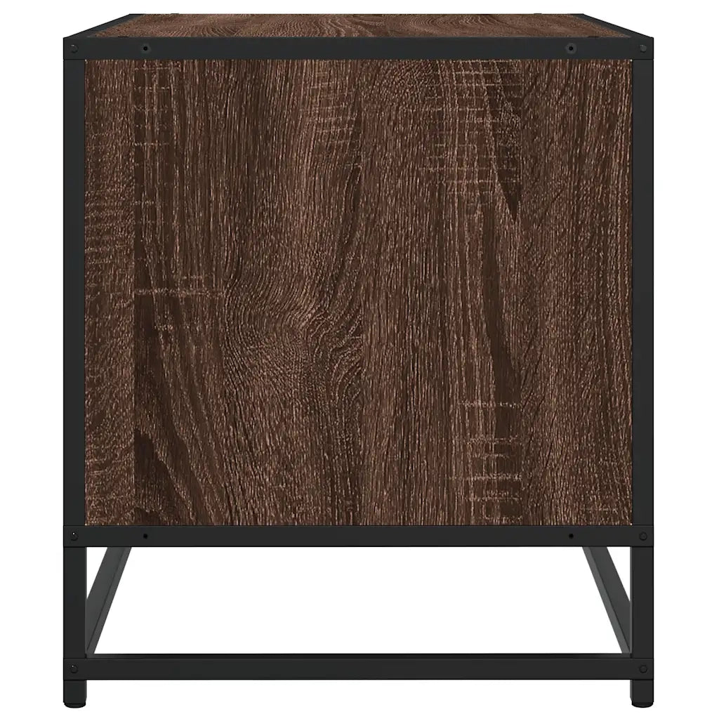 Mobile TV Rovere Marrone 61x40x46 cm Legno Multistrato Metallo