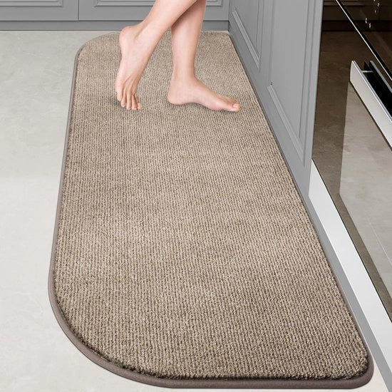 Pieghevole Tappeto di Passaggio 60x150cm a forma semicircolare, passaggio per cucina, contenitore per rifiuti interno, tappeto antiscivolo per ingresso per cucina, bagno, camera da letto.