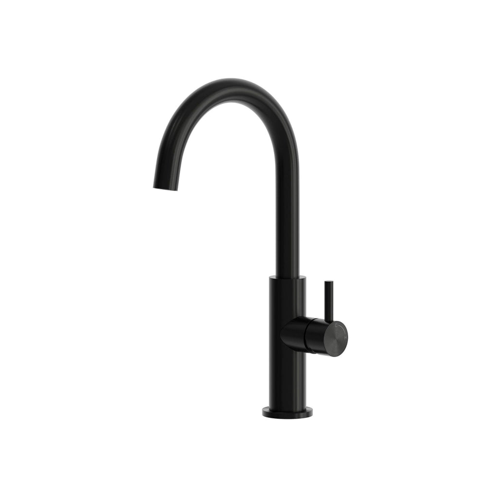 SINED Rubinetto cucina in acciaio inox 316L Nero design moderno e resistente alla corrosione modello LEVANTE alto per lavello qualita e durabilita garantite RUBINETTO-LAVELLO-LEVANTE-ALTO-NERO