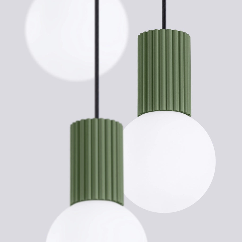 Lampadario moderno rotondo SFERA Pure Lume 3 luci verde