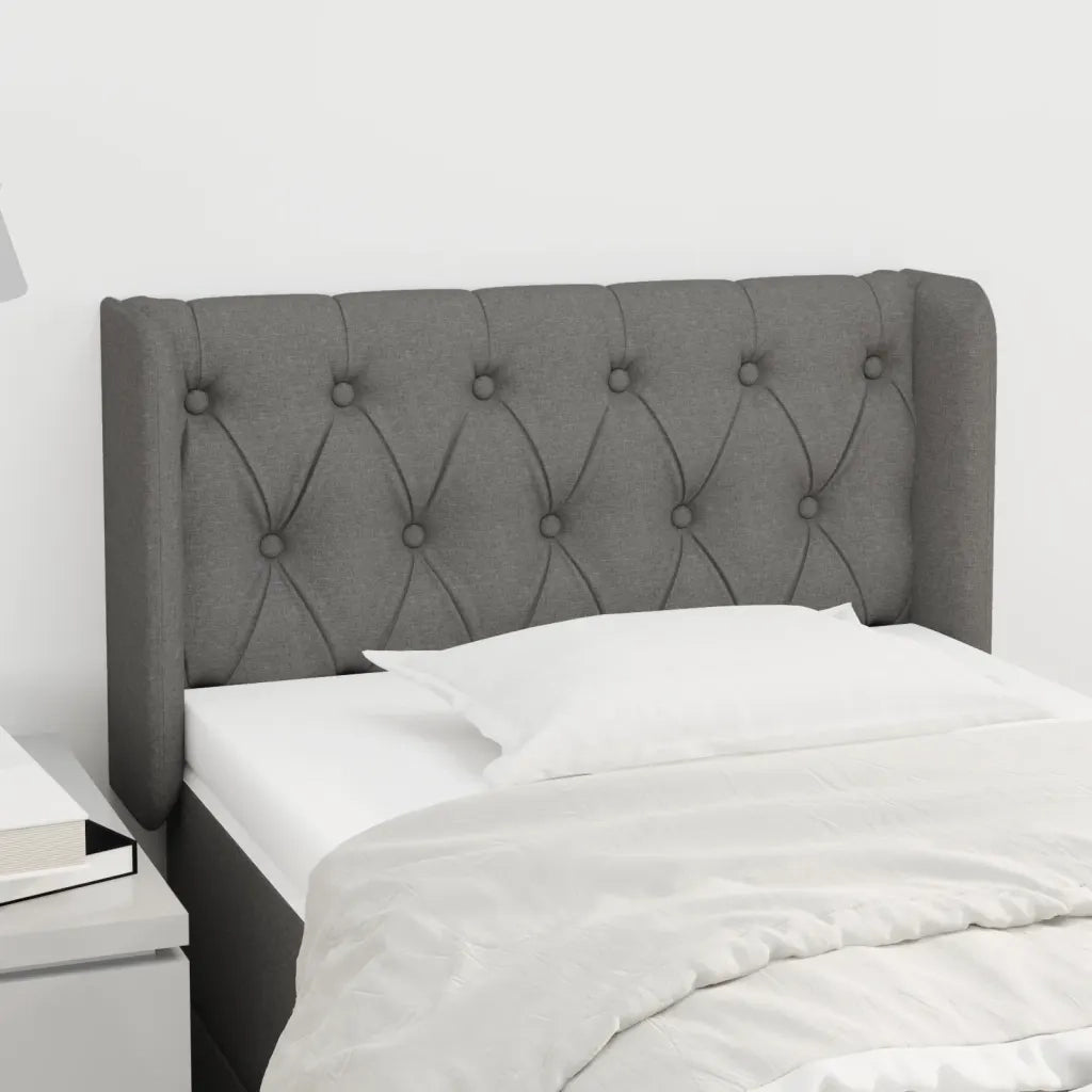 Testiera ad Orecchio Grigio Scuro 83x16x78/88 cm in Tessuto 3119079