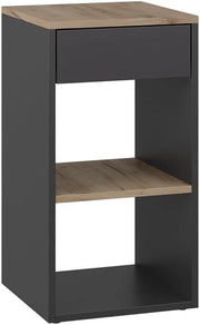 Comodino camera da letto Dany, Antracite, 35 x 65 cm con 1 cassetto