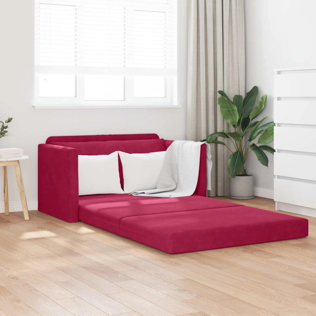 Divano letto | Sof¨¤ letto | Letto singolo Rosso Vino 124 x 71 x 78 cm Velluto