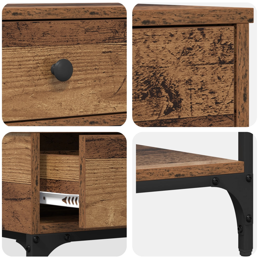 Tavolo Console Legno Vecchio 75x34.5x75 cm Legno Ingegnerizzato