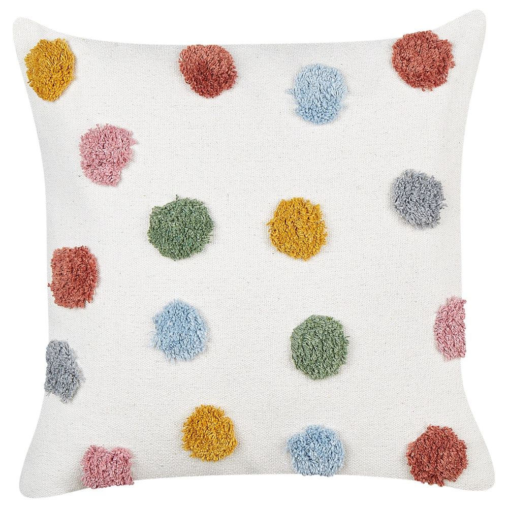 Set di 2 cuscini per bambini in cotone bianco con motivo multicolore 45 x 45 cm cameretta accessori