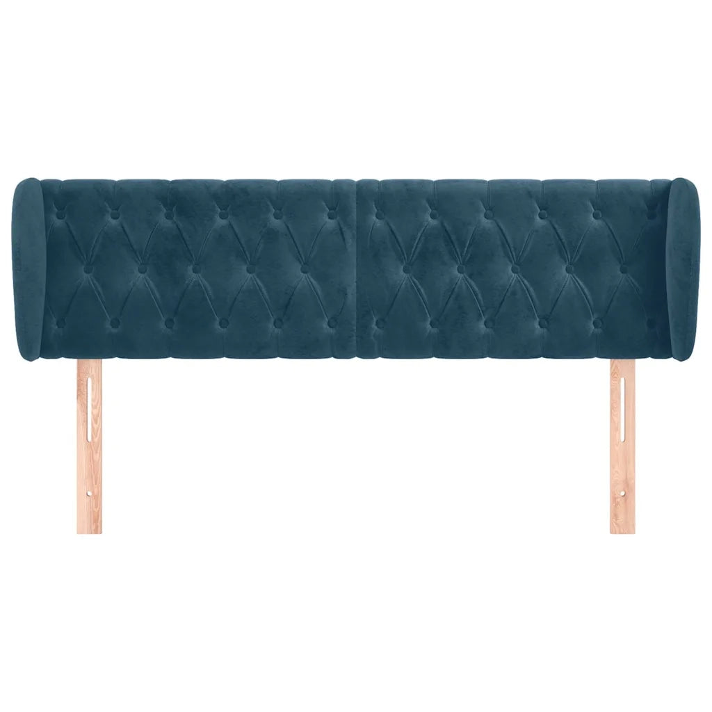 Testiera ad Orecchio Blu Scuro 147x23x78/88 cm in Velluto 3117532