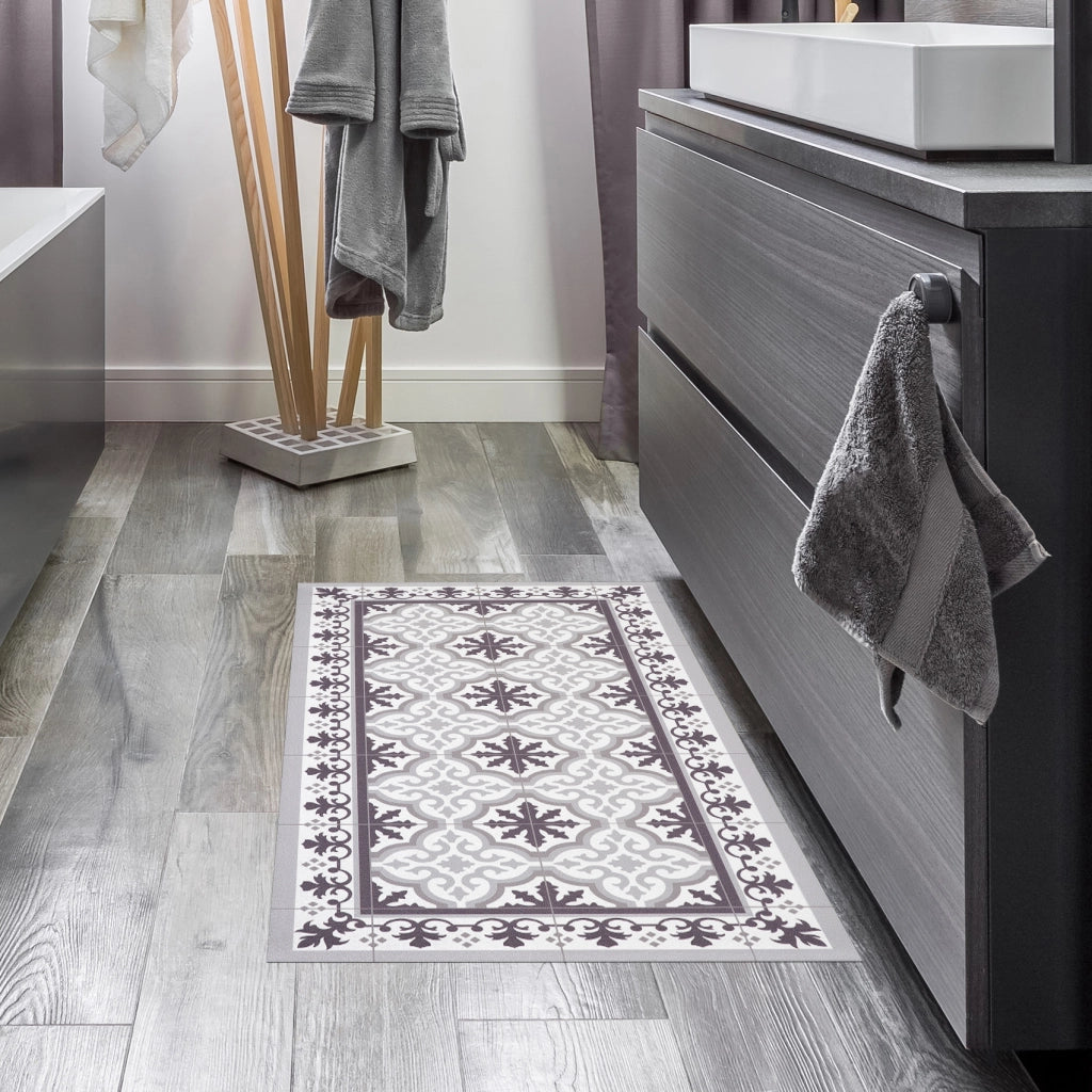 Tappeto vinilico di alta qualità vinyl floor grigio 140x200