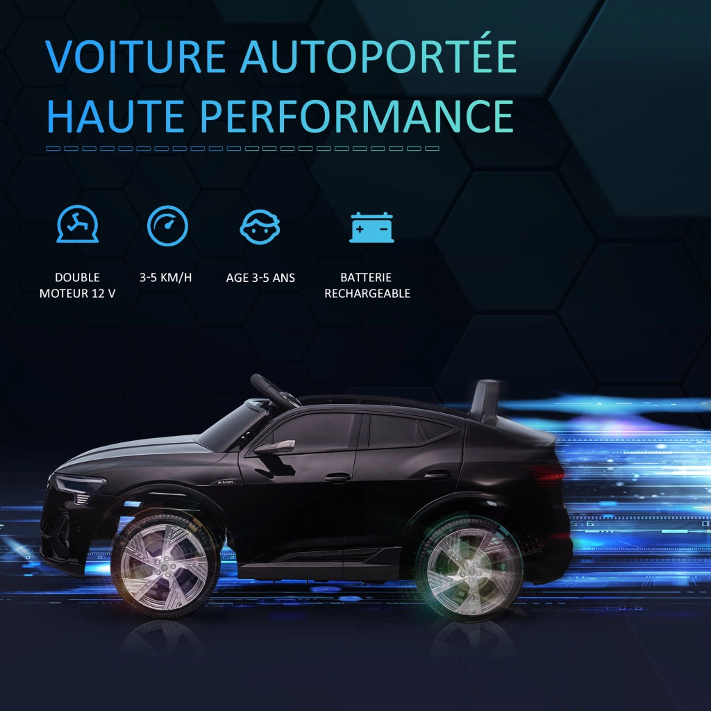 Auto elettrica bambini Audi e-tron Sportback ¨C zephmum ¨C 12V LED nero