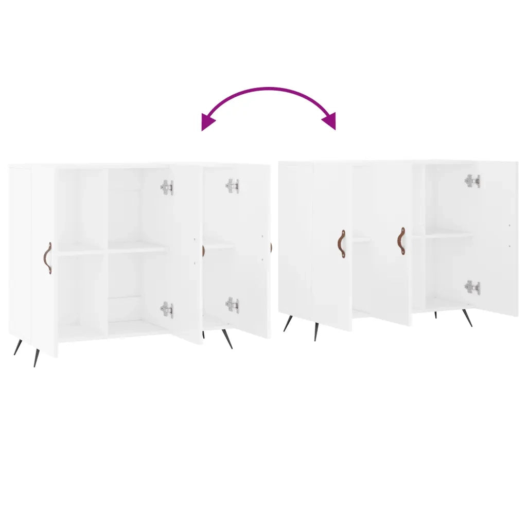 Credenza-Buffet-Armadio da cucina Bianca 90x34x80 cm in Legno Multistrato 927135