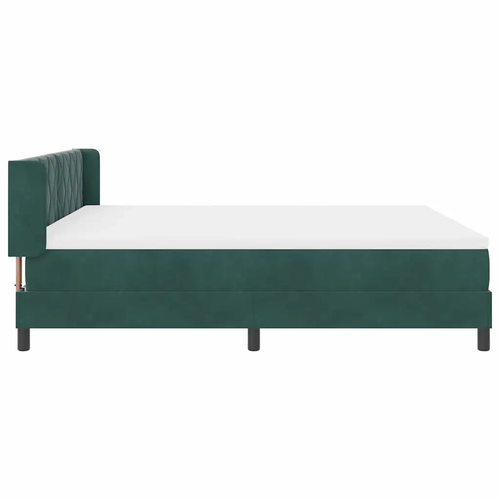 Letto a molle con materasso Verde Scuro 200 x 180 cm Poliestere