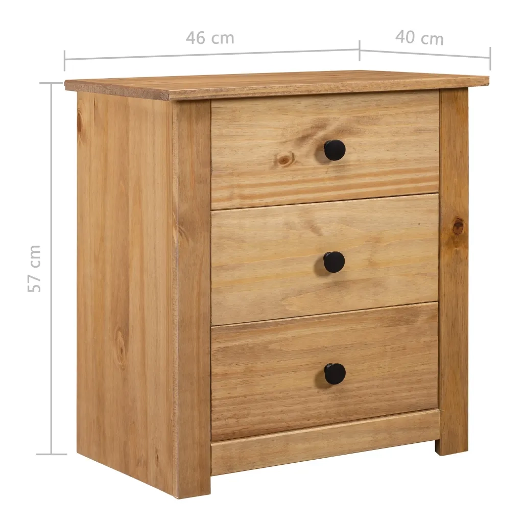Comodino-Tavolino da notte 46x40x57 cm in Legno di Pino Panama Range 227797