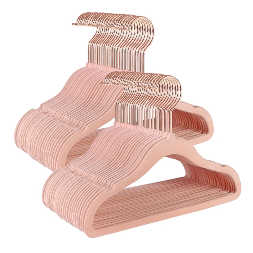Grucce in velluto per bambini set da 50 con ganci antiscivolo color oro rosa stile bambino per gonne vestiti pantaloni t-shirt rosa 12_0005096