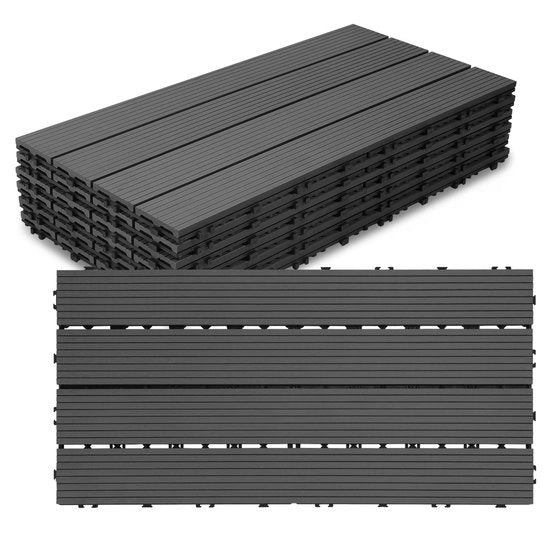 Tegoli Compositi per Terrazza 30x60 cm, Resistenza Elevata, Colore Roccia Grigia