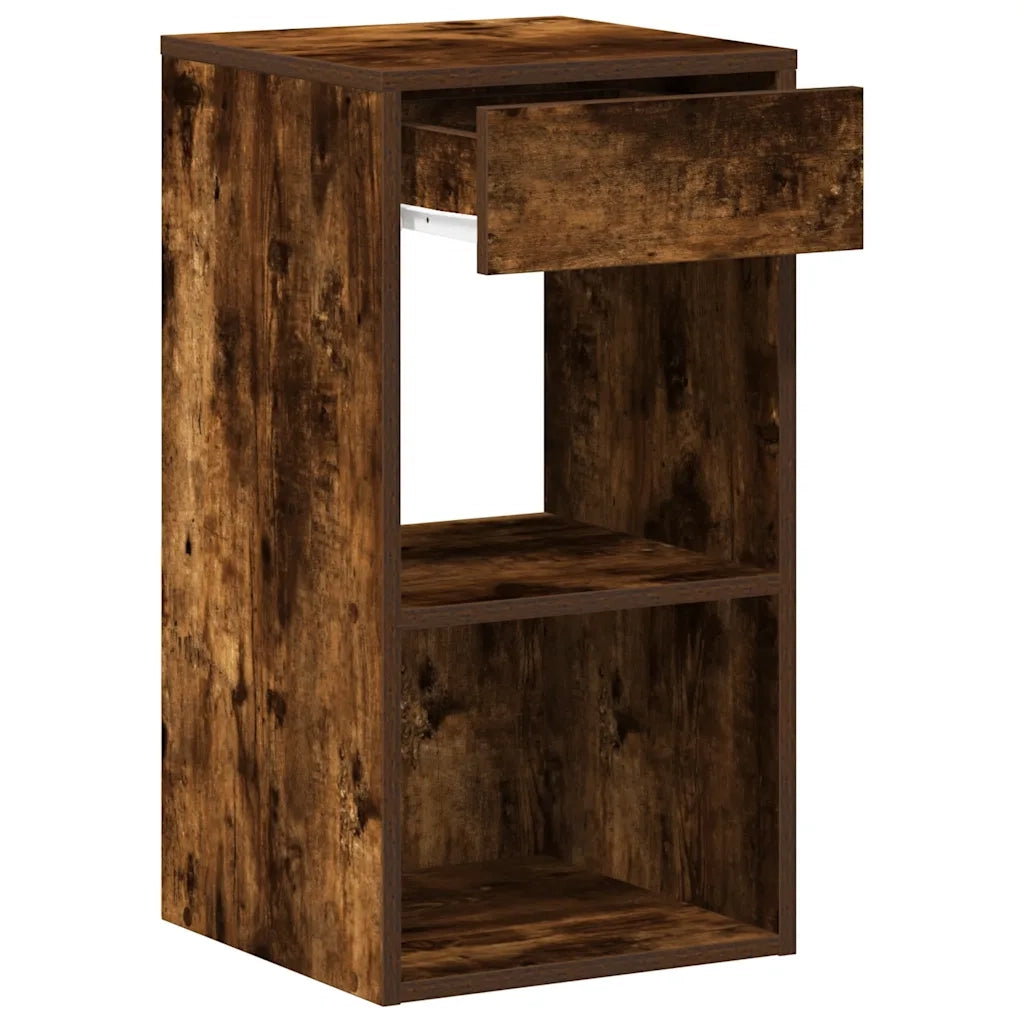 Comodino con Cassetto Rovere Fumo 35x34x66,5 cm 858721