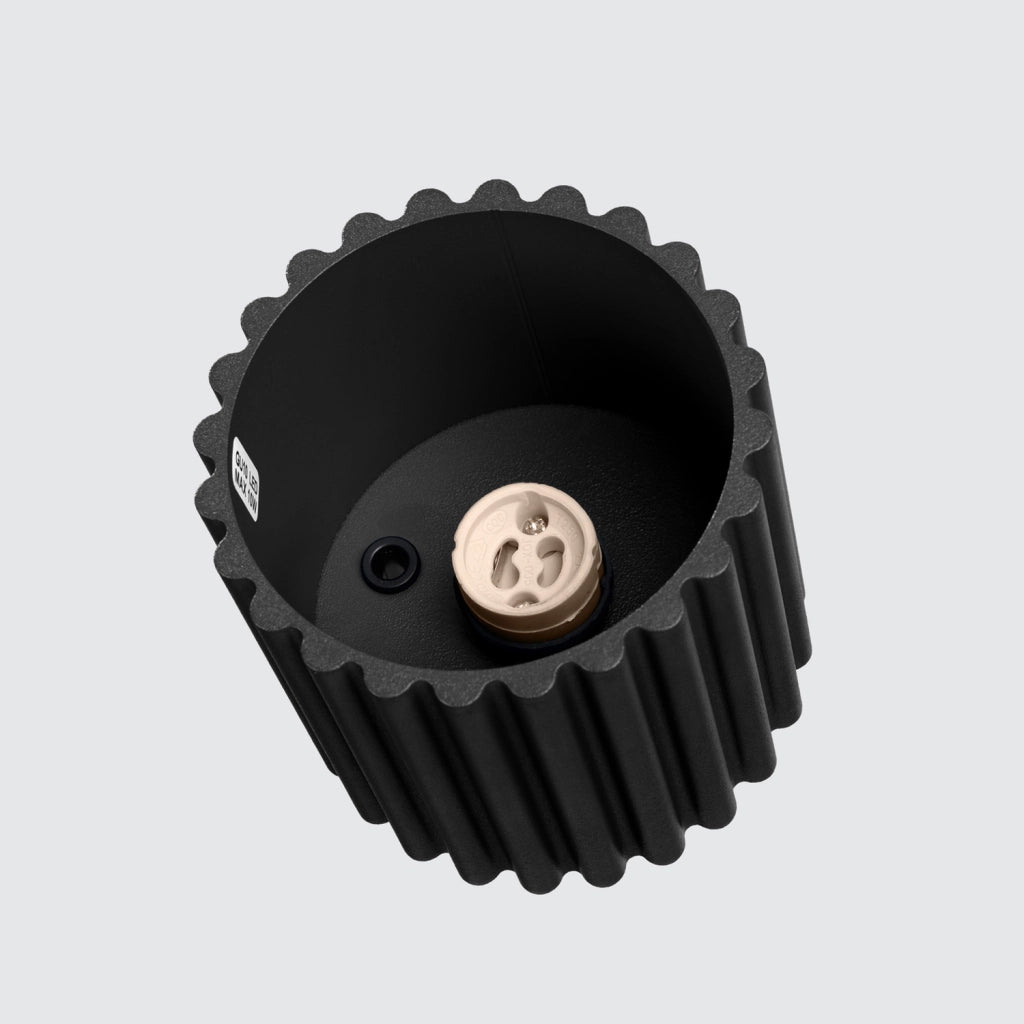 Spot soffitto rigato tondo nero 10cm GU10 VISTAO PureLume