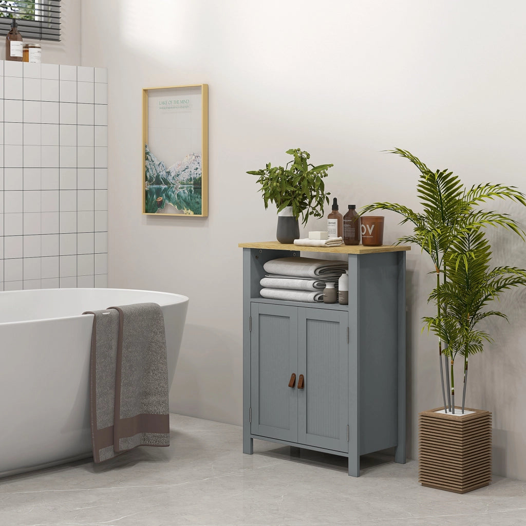 Mobiletto bagno sospeso con ante ¨C zephmum ¨C grigio naturale 60x30x