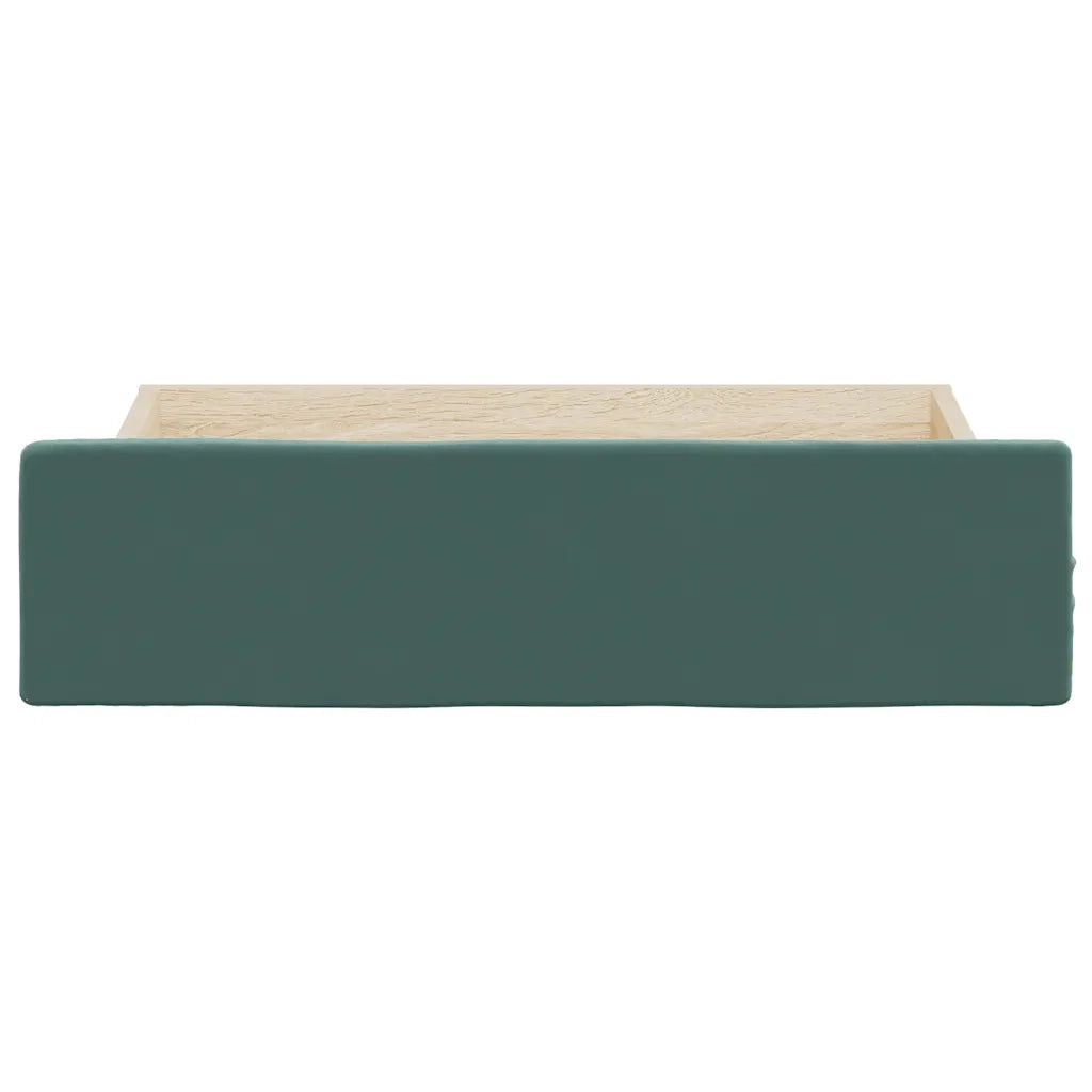 Cassetti da Letto 2pz Verde Scuro Legno Multistrato e Velluto 833918