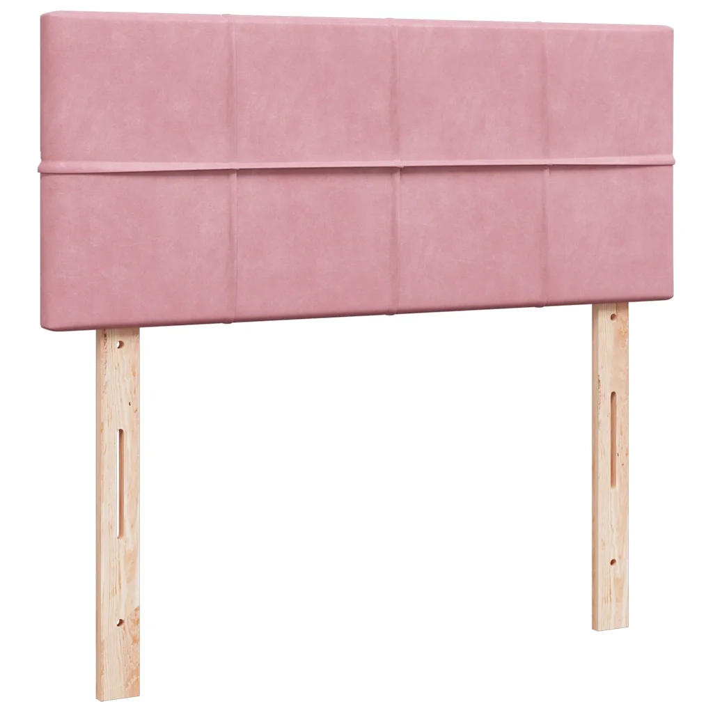 Giroletto a Molle con Materasso Rosa 120x190 cm in Velluto
