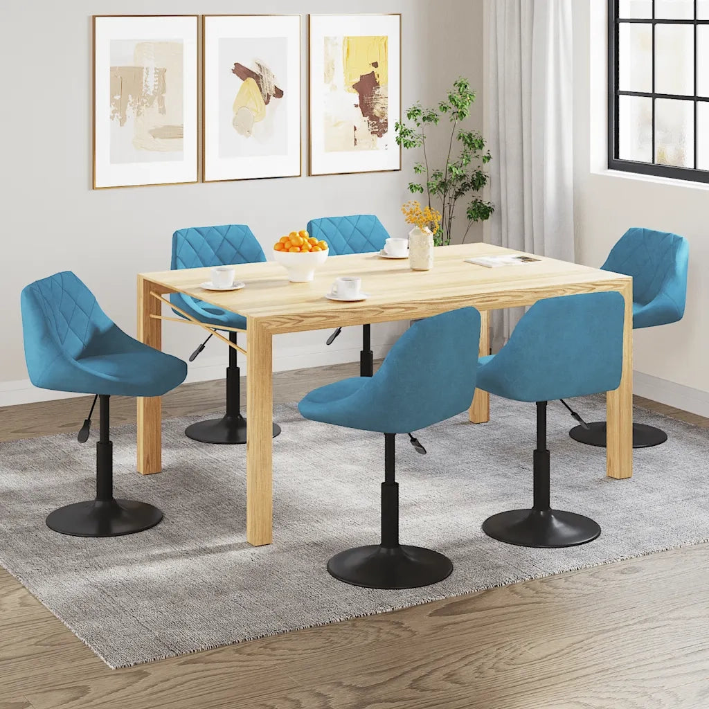 Sedie da Pranzo Girevoli 6 pz Blu in Velluto 3088806