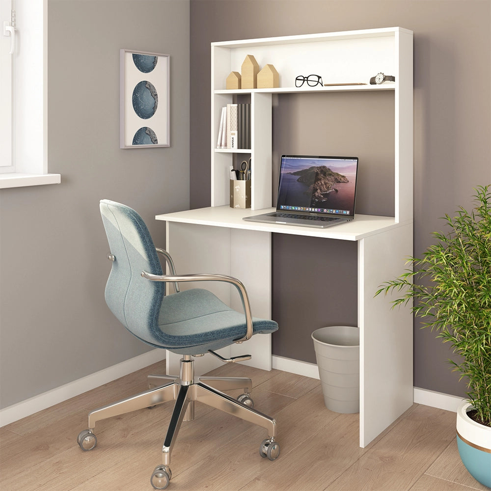 Vicco Scrivania con ripiani Bianco 90 x 51.6 cm