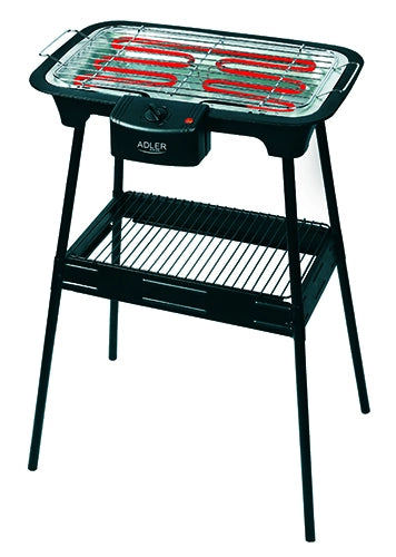 Grill Elettrico con Resistenza Rimovibile, Termostato Regolabile e Base Stand – Barbecue Elettrico da Tavolo per Casa e Giardino