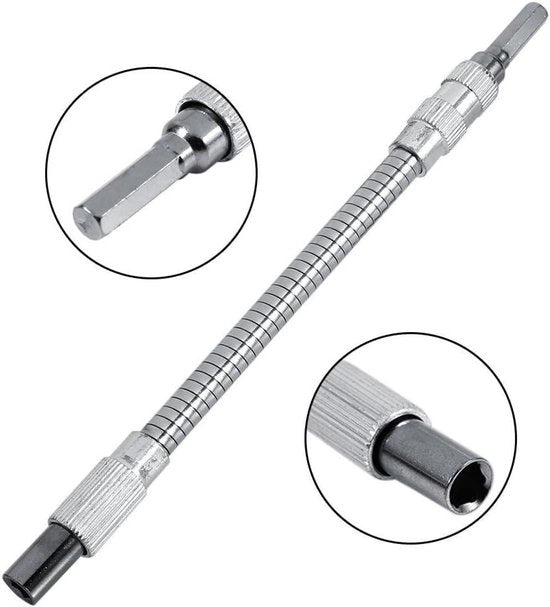 Estensione flessibile 200mm per bit da forare - accessorio magnetico per elettrica